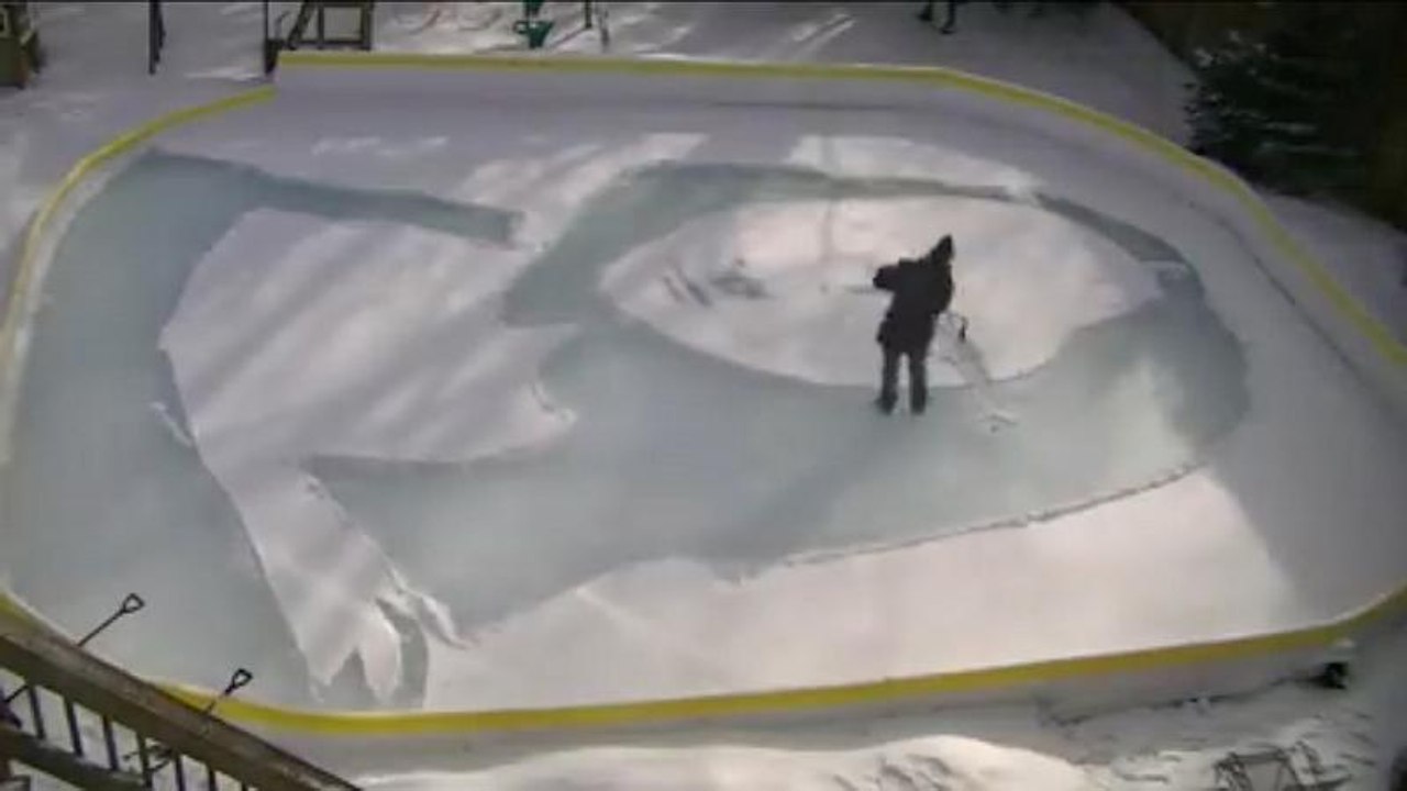 Mann aus toronto präsentiert seine "snowna lisa"