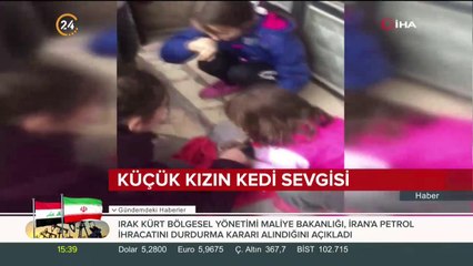 Küçük kızın kedi sevgisi