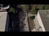 Report TV - Vijon protesta e opozitës, pamjet me dron