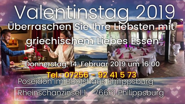 Valentinstag Restaurant Poseidon im Bootshaus in Philippsburg