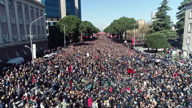 Ekskluzive!!! Protesta e opozites | Pamje me dron - News, Lajme - Vizion Plus