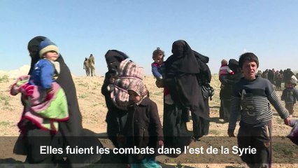 Des civils fuient le dernier réduit de l'État islamique dans l'est de la Syrie.