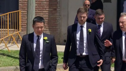 Cardiff City coach arrives for Emiliano Sala's funeral