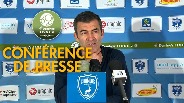 Conférence de presse Chamois Niortais - ESTAC Troyes (1-1) : Pascal PLANCQUE (CNFC) - Rui ALMEIDA (ESTAC) - 2018/2019