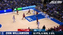 Duke's Zion Williamson Scores 32 on Wolfpack