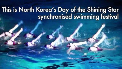 North Korea: Synchronised swimming display honours former leader