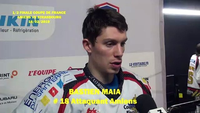 Hockey sur glace 2019-02-16 Bastien Maia Interview Attaquant des Gothiques d’Amiens ½ finale de la Coupe de France 2019 Amiens VS Strasbourg