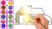 Vẽ và tô màu Ngôi Nhà Xinh - Bé Học Tô Màu - Glitter Beautiful House Coloring Pages For Kids