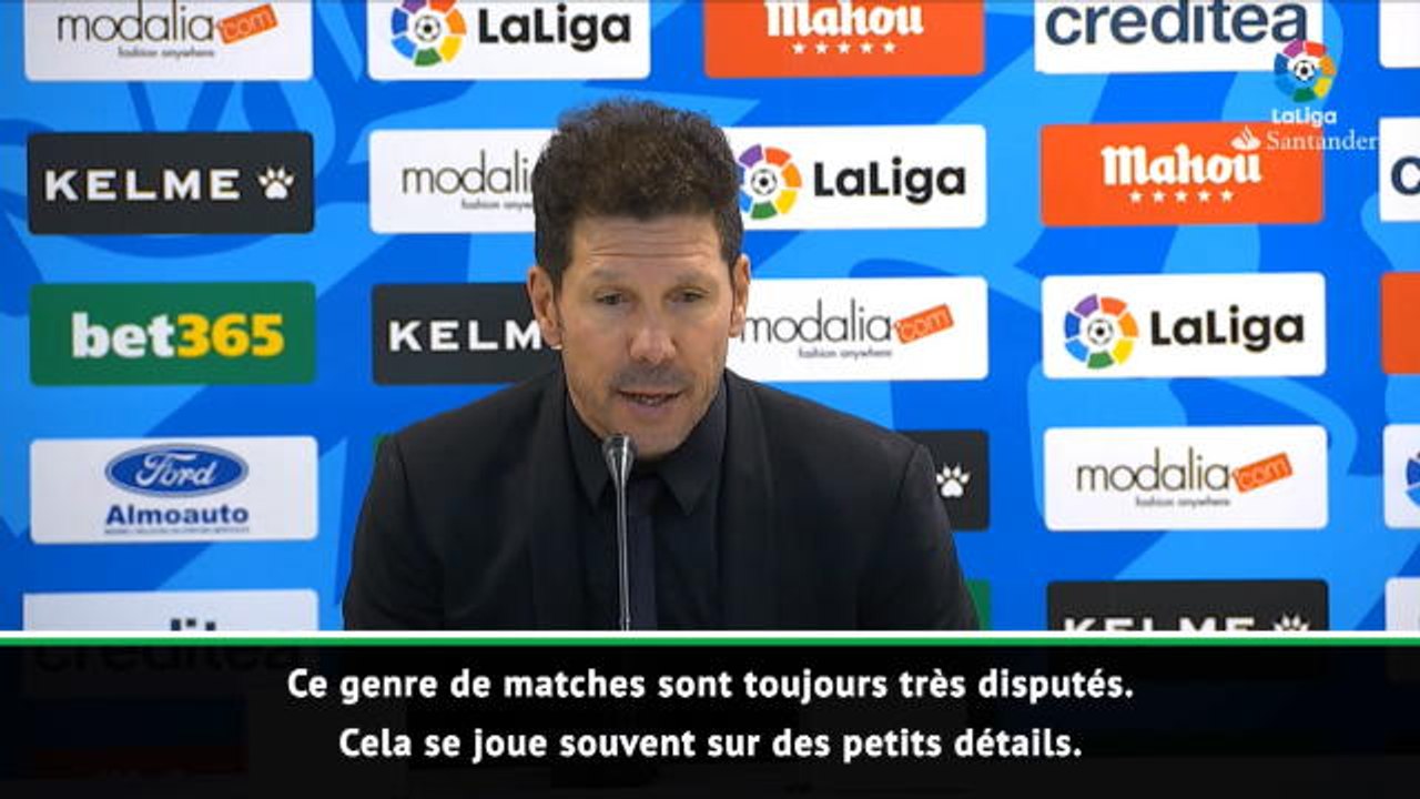 24e j. - Simeone : "C'est toujours un match très disputé dans ce stade"