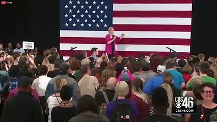 Big Chief Liz Warren gets RATTLED by heckler at her rally!