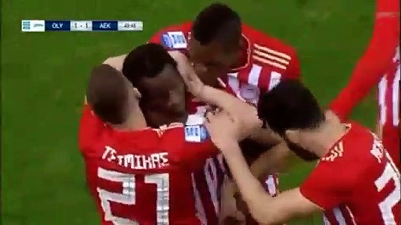 Mady Camara Goal - Olympiakos Piraeus 1 - 1 AEK Athens FC  17.02.2019 GREECE Super League