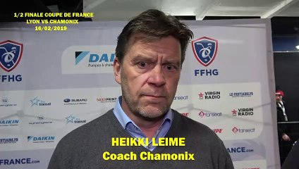 HOCKEY SUR GLACE 2019-02-16 Heikki Leime Interview Coach des  Pionniers de Chamonix, ½ finale de la Coupe de France 2019 - Lyon VS Chamonix
