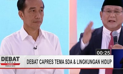 Prabowo Dukung Jokowi Terkait Denda Pelanggaran Lingkungan (Debat Capres Kedua Bag 3)