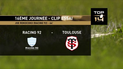 TOP 14 - Essai Joe ROKOCOKO (R92) - Racing 92 - Toulouse - J16 - Saison 2018/2019