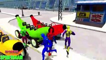 Comptines Bébé - Dessin animé francais 4  voitures colorées Bananes spiderman. Vidéo éducatif