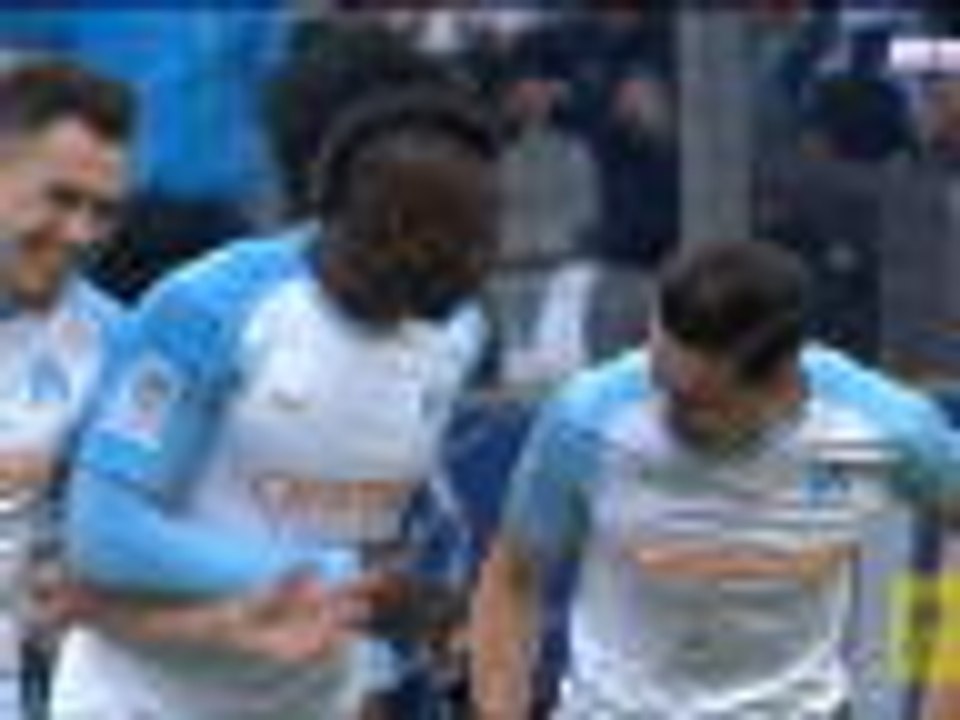 Mario Balotelli scoring his third goal in four Ligue 1 games