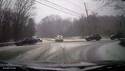 Car Pulls out Straight into Guardrail