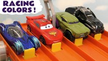 Learn Colors with Hot Wheels Race Off with Pixar Cars McQueen vs DC Comics Justice League & Marvel Avengers 4 superheroes with PJ Masks - Learn English in this English Story for Kids