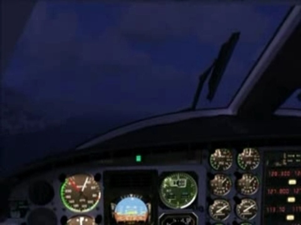 FSX - Atterissage de nuit en hiver en Piper Cheyenne