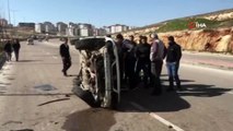 Şahinbey'de Trafik Kazası! Kontrolden Çıkan Otomobil Takla Attı!
