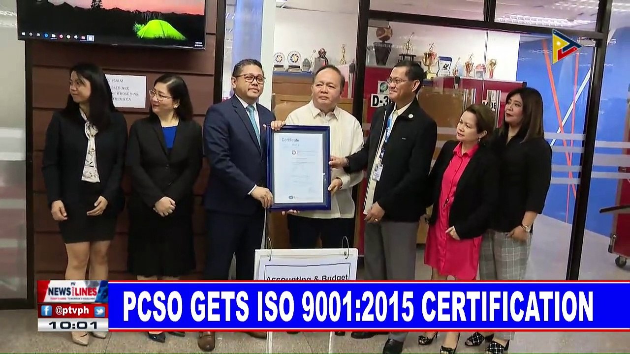 PCSO gets ISO 9001:2015 certification