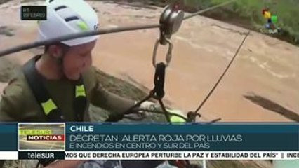 Chile: Decretan alerta roja por lluvias e incendios en centro y sur