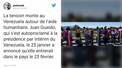 Venezuela. L’opposant Juan Guaido veut un million de volontaires pour acheminer l’aide