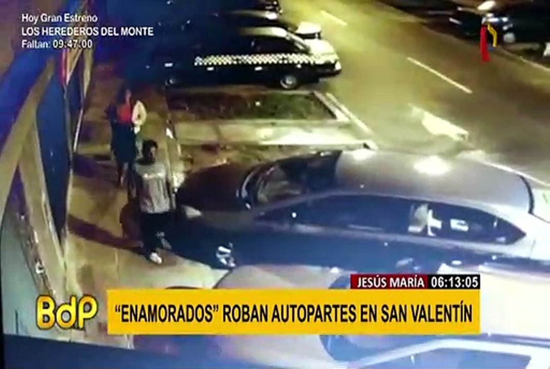 Jesús María: "Enamorados" en pleno San Valentín roban autopartes