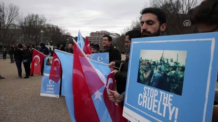 Beyaz Saray önünde Çin'in Sincan politikası protestosu - WASHINGTON