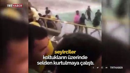 Brezilya'da maç sırasında stadyumu su bastı