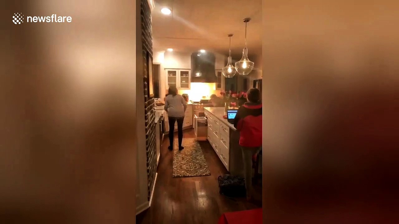 Mother accidentally sets kitchen alight