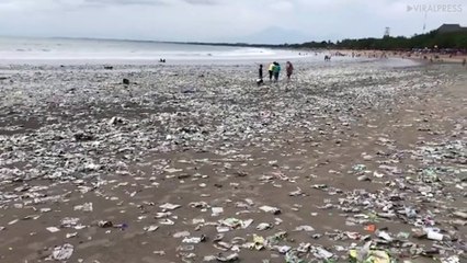 Shocking Plastic Pollution On Kuta Beach In Bali