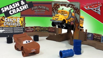 Cars 3 Smash Crash Derby Playset Crazy 8 Smashers Disney Pixar Mattel Unboxing Keith's Toy Box