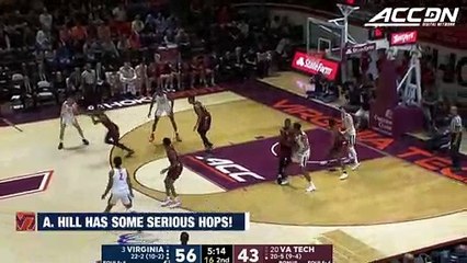 Virginia Tech's Ahmed Hill Flies Through The Air For the Dunk