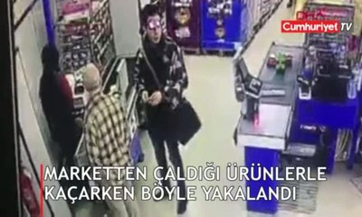 Marketten çaldığı ürünlerle kaçarken böyle yakalandı