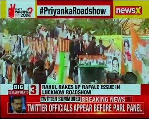 Priyanka Gandhi Roadshow: Rahul Gandhi rakes up rafale issue in Lucknow roadshow