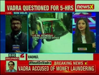 Robert Vadra at the Enforcement Directorate (ED) office in a money laundering case probe, New Delhi
