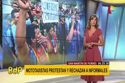 San Martín de Porres: mototaxistas protestan y rechazan a conductores informales