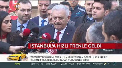 Hızlı trenle İstanbul'a geldi