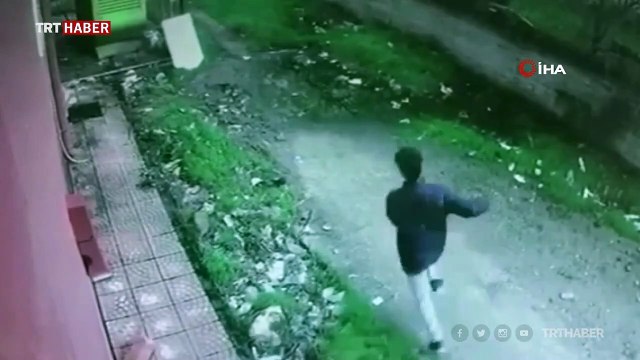 Horozla çocuk arasında güldüren kovalamaca