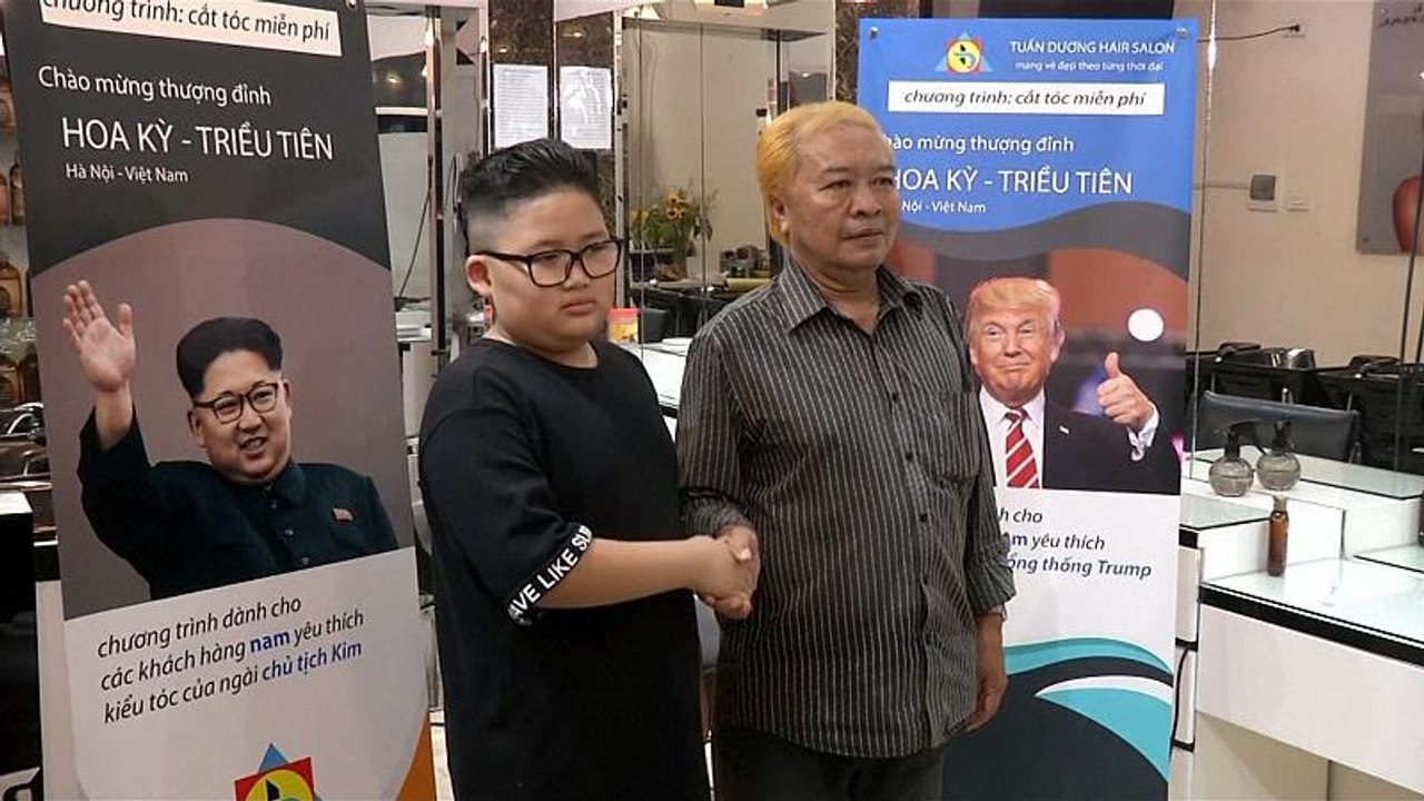 Frisörsalon stylt Trump und Kim Doppelgänger