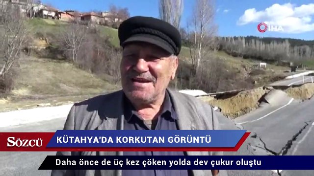 Daha önce de üç kez çöken yolda dev çukur oluştu