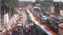 Tiranga Yatra with 800m national flag taken out in Bihar for CRPF martyrs