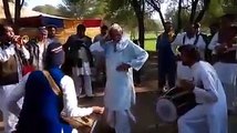 Local Bhangra dance of old age person on Dhol, very awesome