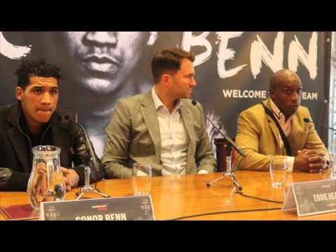 CONOR BENN TURNS PROFESSIONAL W/ MATCHROOM BOXING WITH NIGEL BENN & EDDIE HEARN (FULL) PRESSER