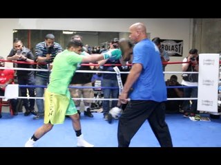 AMIR KHAN & VIRGIL HUNTER FULL TECHNICAL PAD WORKOUT (HAYWARD, CALIFORNIA) / CANELO v KHAN - MAY 7
