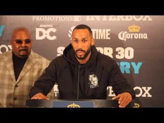 JAMES DeGALE SPEAKS FROM THE TOP TABLE TO THE MEDIA FRPM WASHINGTON DC / DeGALE v MEDINA