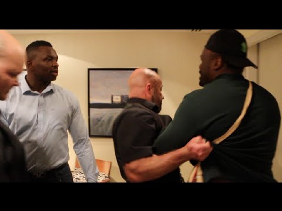 HEAVYWEIGHT BEEF! - DERECK CHISORA & DILLIAN WHYTE CLASH AT HOTEL AS PAIR NEARLY COME TO BLOWS !!!!