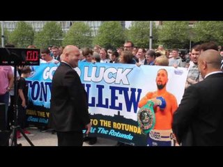 ROTUNDA GYM BANNER AS THEY COMES OUT TO SUPPORT TONY 'BOMBER' BELLEW / REAL LIFE ROCKY STORY