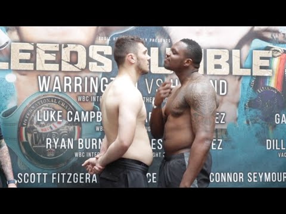 HEAVYWEIGHT GRUDGE MATCH!! - DILLIAN WHYTE v DAVE ALLEN OFFICIAL WEIGH IN & HEAD TO HEAD